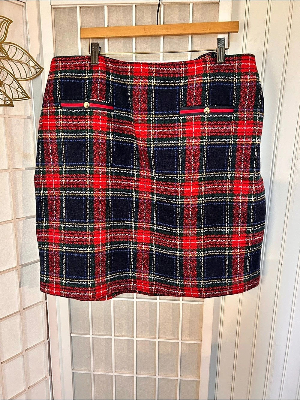 Talbots Plaid Mini Skirt in Red & Blue Size 18W NWT